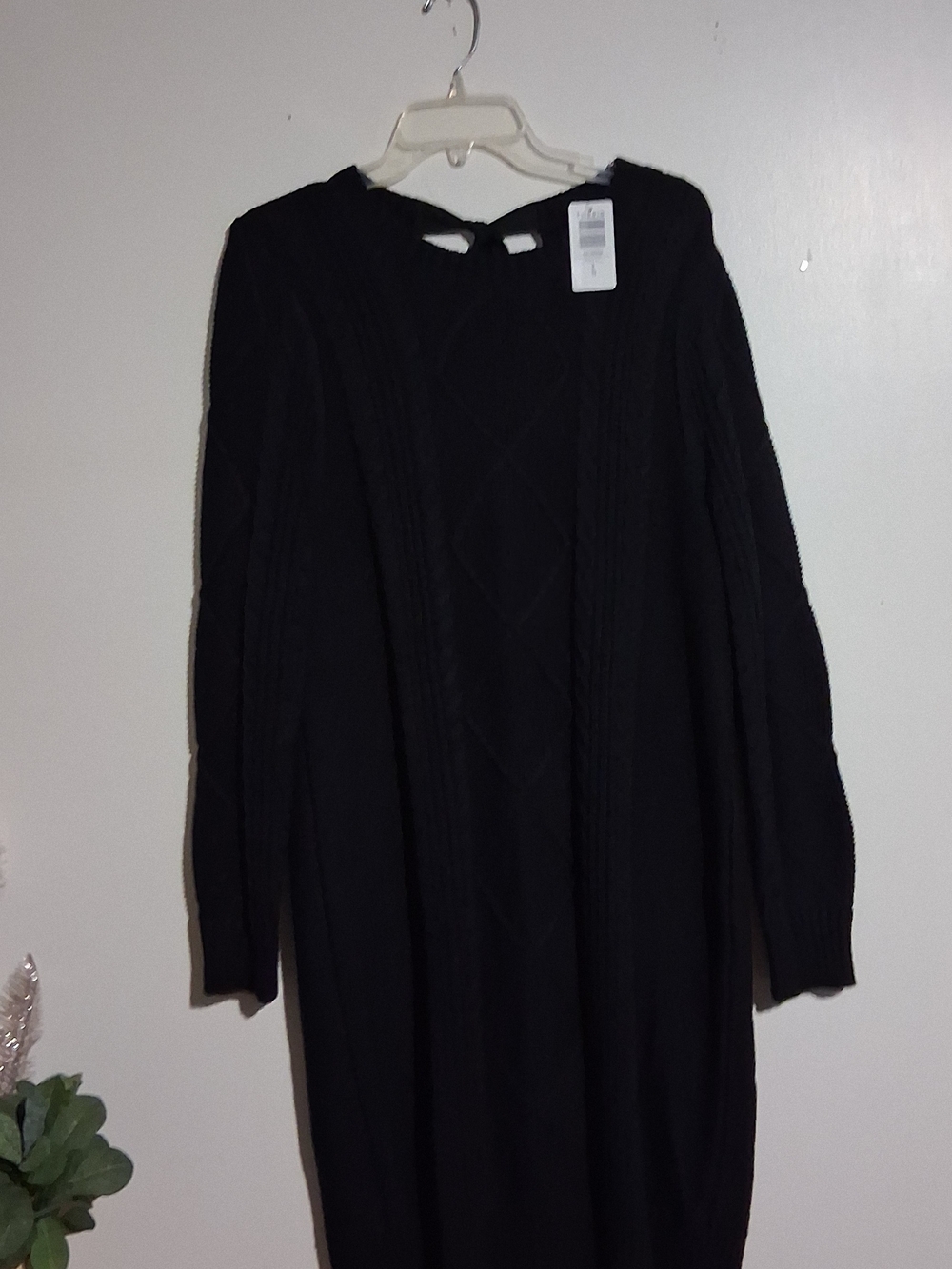 torrid Black Cable-Knit Long Sleeve Sweater Dress